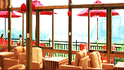 Aussicht vom Restaurant auf oberen Etagen in Eva Inn in Guilin